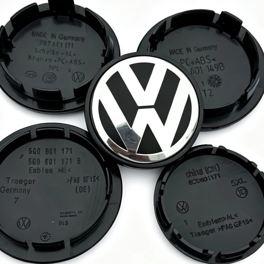 VW Volkswagen Radnabenkappen 3D 4 Stück 55mm 56mm 65mm 70mm für 4 5 6 7 Passat B5 B6 B7 Polo Touran CC Zubehör