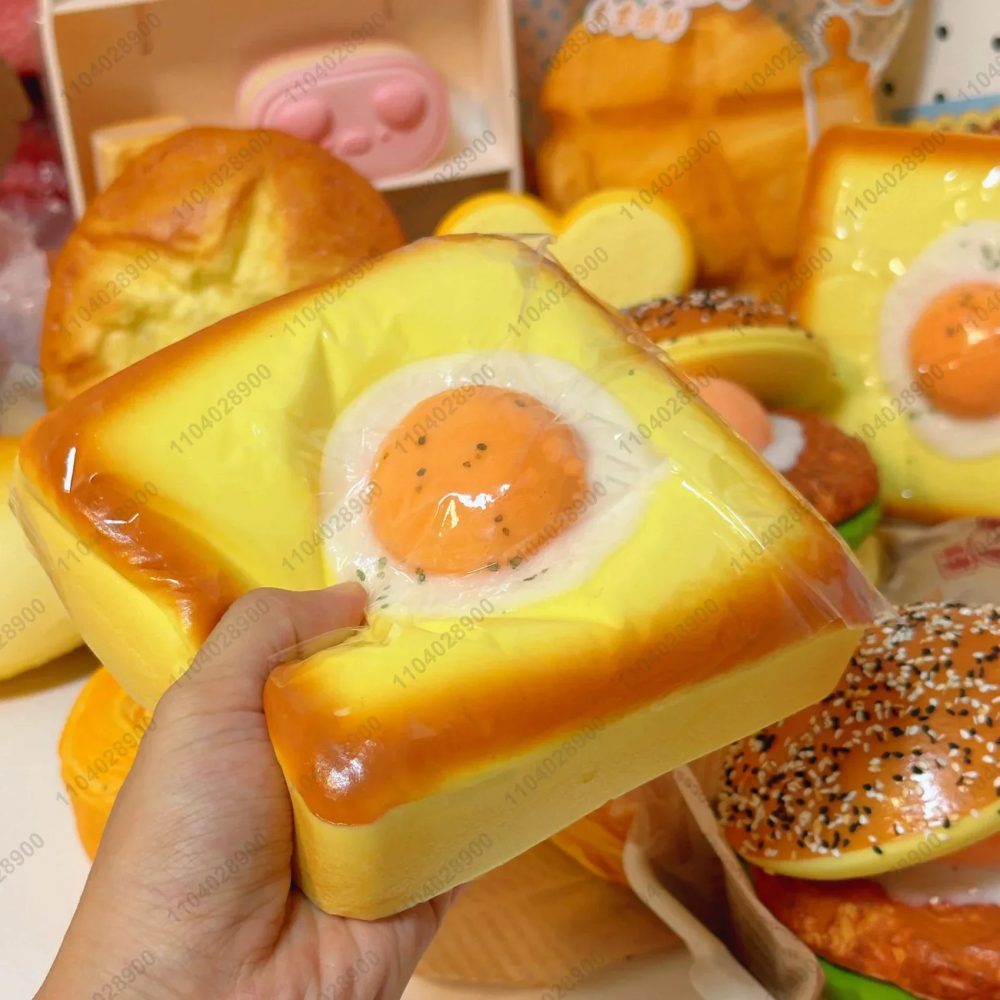 Spiegelei-Toast Squishy Spielzeug, Langsam Aufsteigendes Quetsch-Brot, Stressabbau-Handentspannungs-Fidget-Spielzeug für Kinder und Erwachsene
