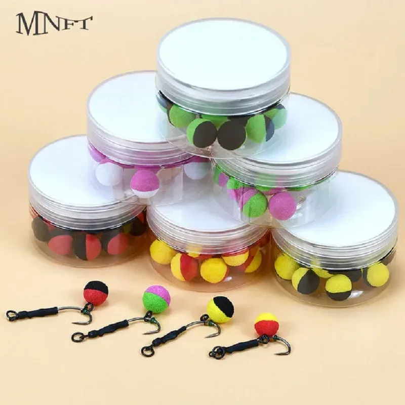 MNFT 30 Teile/schachtel Pop Up Boilies Karpfen Angeln Schaum Ball Auftrieb Karpfen Köder Zwei Ton Runde Form Angeln Lockt