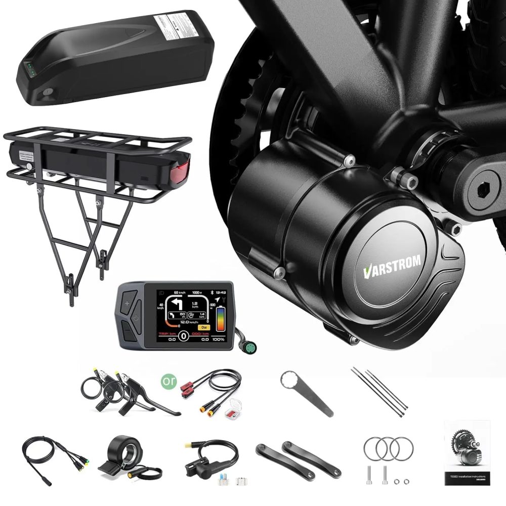 Tongsheng 250W 500W 750W 1000W TSDZ2B TSDZ8 Ebike Kit 36V 48V Motor Drehmomentsensor Mittelmotor mit Ebike Lithium 25Ah Batterie