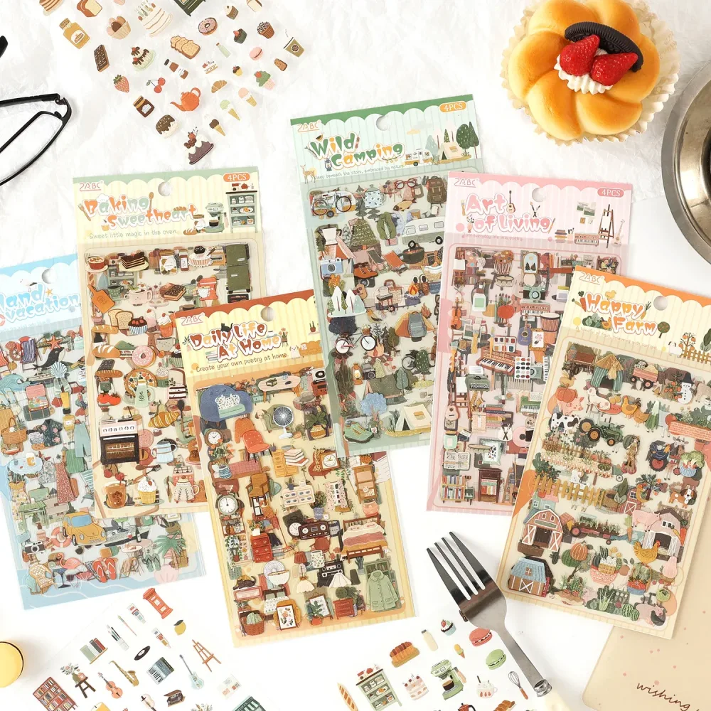 4/24 Blatt süße Magazin Scrapbooking Aufkleber Pack DIY Junk Journal Material Dekoration Album Tagebuch Schreibwaren