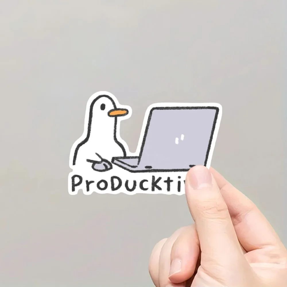 2 Stück süße Gans Laptop-Aufkleber, abnehmbare Laptop-Aufkleber, wasserfeste Aufkleber, Notebook-Computer-Dekoration, Geschenk für Erwachsene