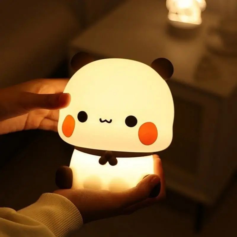 Kawaii Panda Led Nachtlicht Lampe Nette Cartoon Pat Lampe Tier Schlafzimmer Dekorative Wohnzimmer Puppen Geschenke kinder Baby Nacht licht