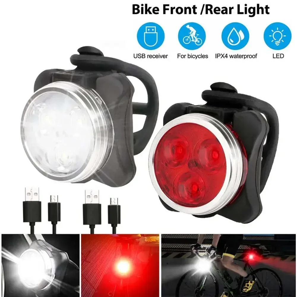 Fahrrad Scheinwerfer Rücklicht Outdoor Nacht Lichter Warnleuchten USB Aufladbare Led Wasserdichte Fahrrad Licht