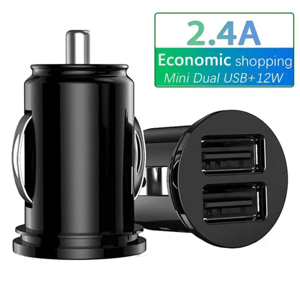 Dual-USB-Autoladegerät, 5 A, schnelles Aufladen, 2 Anschlüsse, 12?24 V, Zigarettenanzünder, Feuerzeug, Auto-USBC-Ladegerät für alle Smartphones ? Adapter