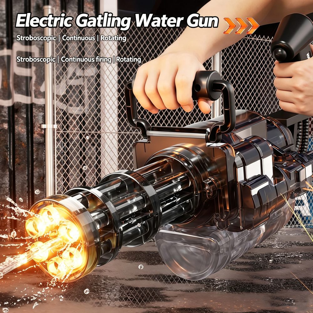 Automatische Gatling-Wasserpistole mit Rotationsfunktion, Hochdruck und Großer Kapazität - Spielzeug für Erwachsene und Kinder, Outdoor-Sommerspaß, Geschenkidee