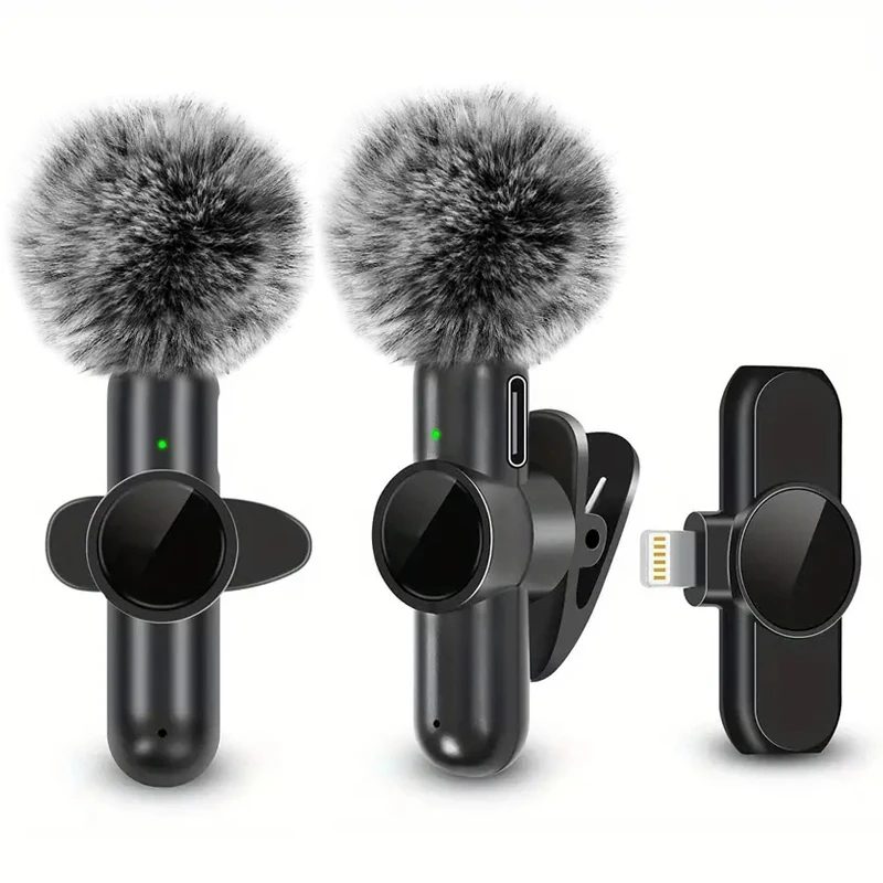 Wireless Lavalier-mikrofon Mit Winddicht Abdeckung Audio Video Aufnahme Mini Mic Für iPhone Android Handy Mikrofon