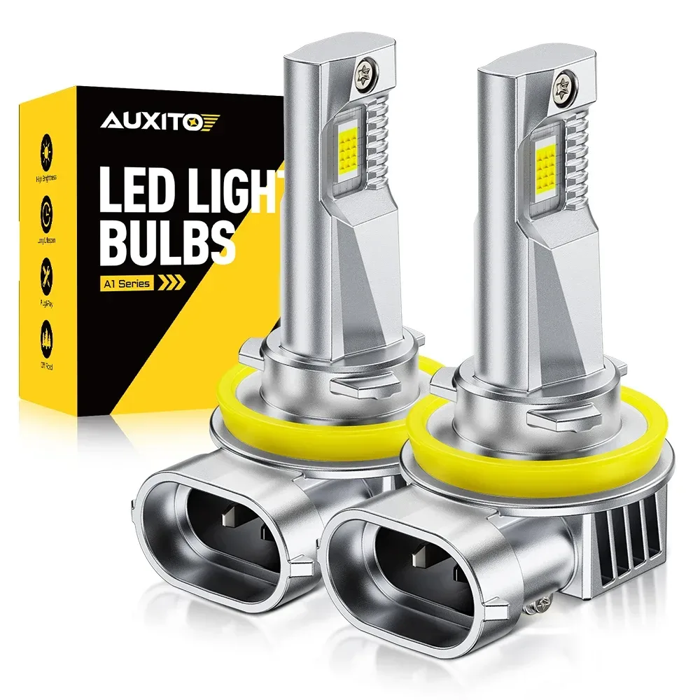 AUXITO 2 Stück 12000LM H11 H8 H9 LED-Scheinwerferlampen, lüfterlos, 6500 K, Weiß, 9005 HB3, Fern- und Abblendlicht, 9006 HB4, Fahrzeuglicht-Fahrlampe