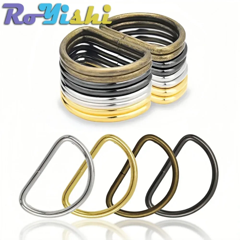 20 Stück Metall-D-Ring-Verbindungsschnalle für Gürtel, Handtasche, Riemen, Tasche, Schuhe, Hardware, DIY-Nähzubehör, 10/12/15/20/25/32/38 mm