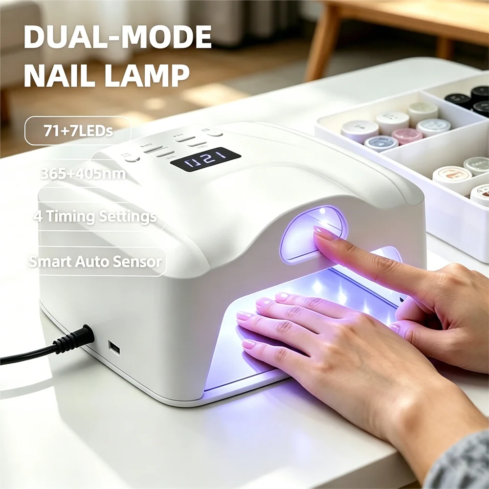 2-in-1 Nagellampe für einzelne Zehen und Finger, Gel-Nagelhärtungslampe, Ganzhand-Schnelltrocknungs-LED-Lampe, Nageltrockner mit automatischem Sensor, Doppellampe