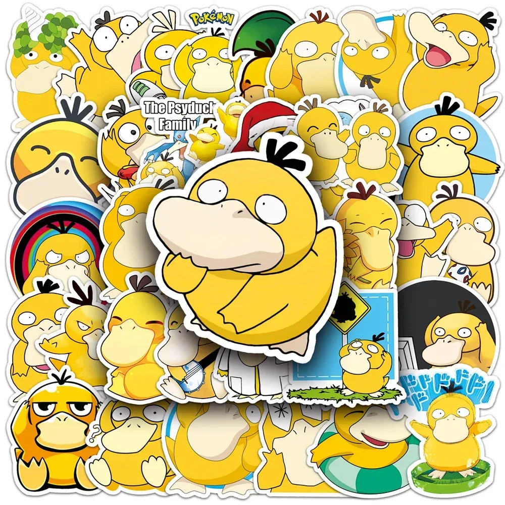 10/30/50 Stück Pokémoni Psyduck Aufkleber Anime Kawaii Aufkleber Graffiti Wasserflasche Skateboard Gepäck Spaß Cartoon Spielzeug Geschenkaufkleber
