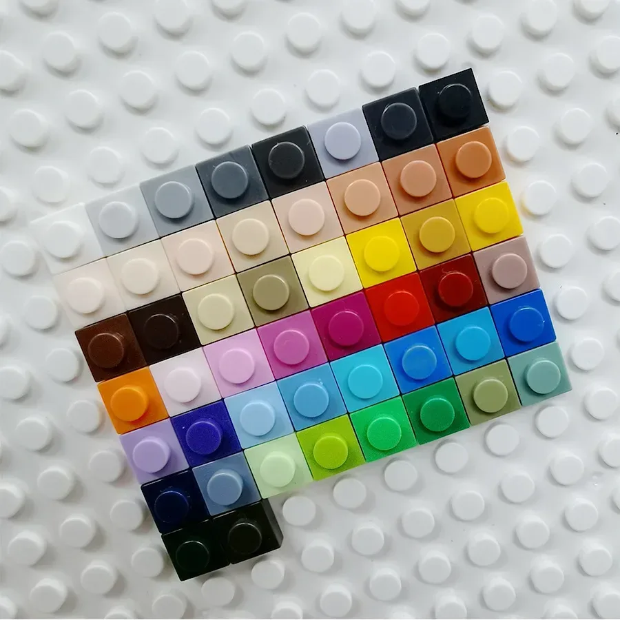 100 Stücke DIY Ziegel Teile 3024 1x1 Platte Pädagogische Tech Bau Assmble Kompatible Block Teile Spielzeug für Kind Kinder
