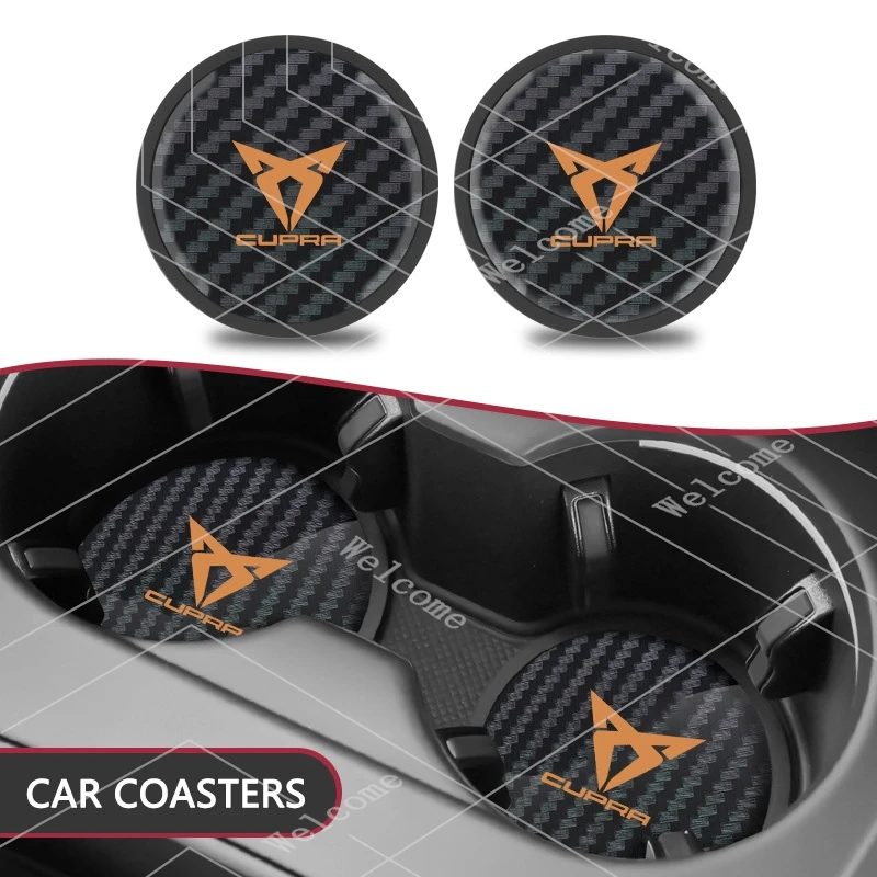 2 Stück Auto-Getränkeuntersetzer, wasserdicht, rutschfest, für Seat Cupra Ateca Born Leon IBIZA Raval Formentor Terramar Ventilkern