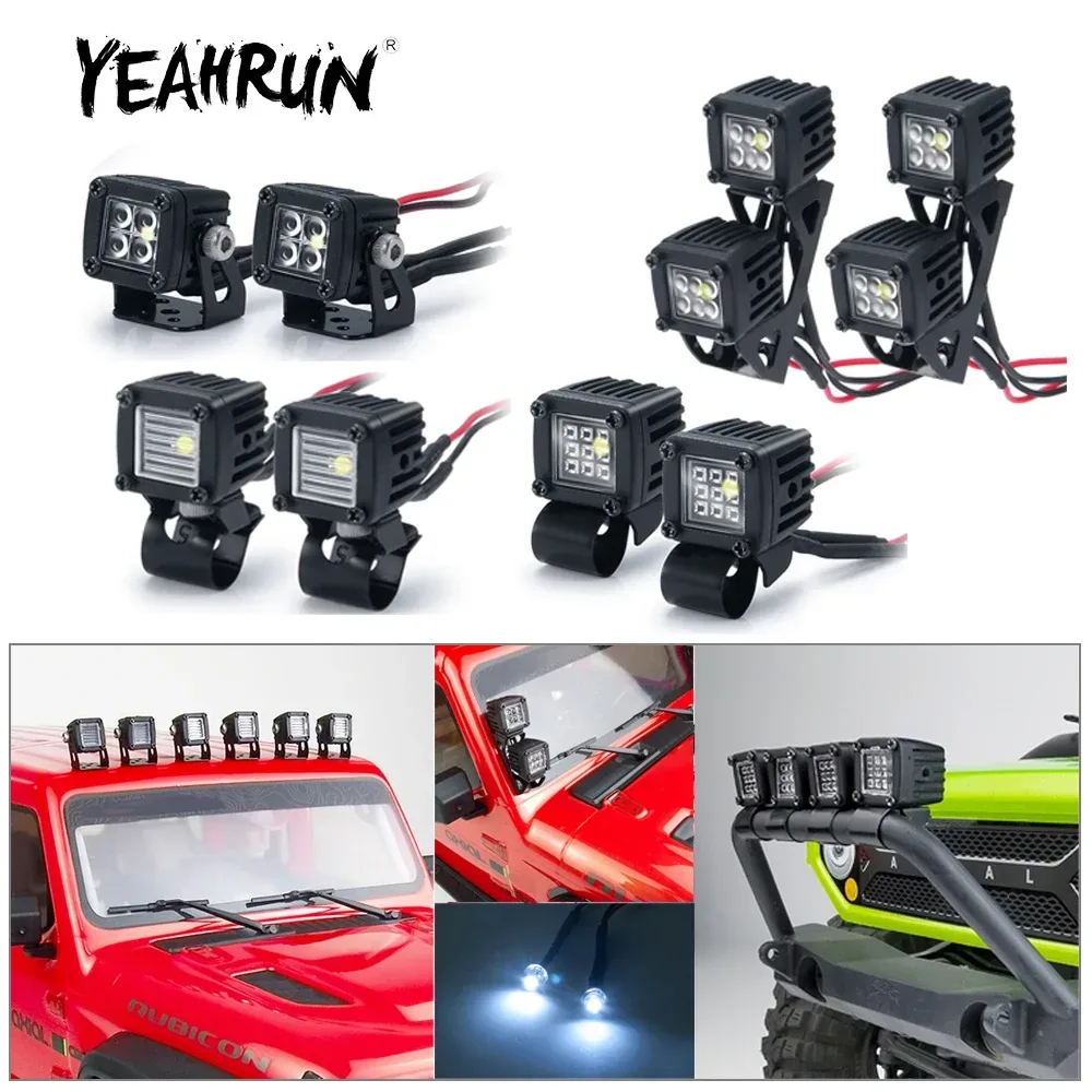 YEAHRUN LED-Leuchten Scheinwerfer Scheinwerfer für TRX-4 TRX6 Axial SCX10 Wraith SCX24 1/10 1/24 RC Auto LKW Dekoration Teile