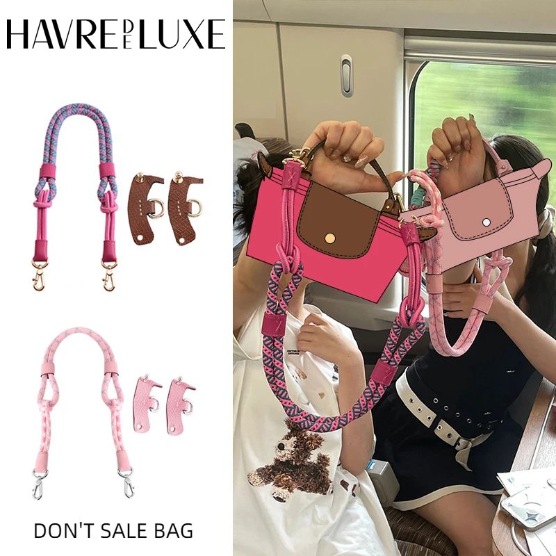 HAVREDELUXE Taschengurt für Longchamp Mini Bag, modifizierter Gurt, Seil, freies Stanzen, 78 cm, Schultergurt havredeluxe