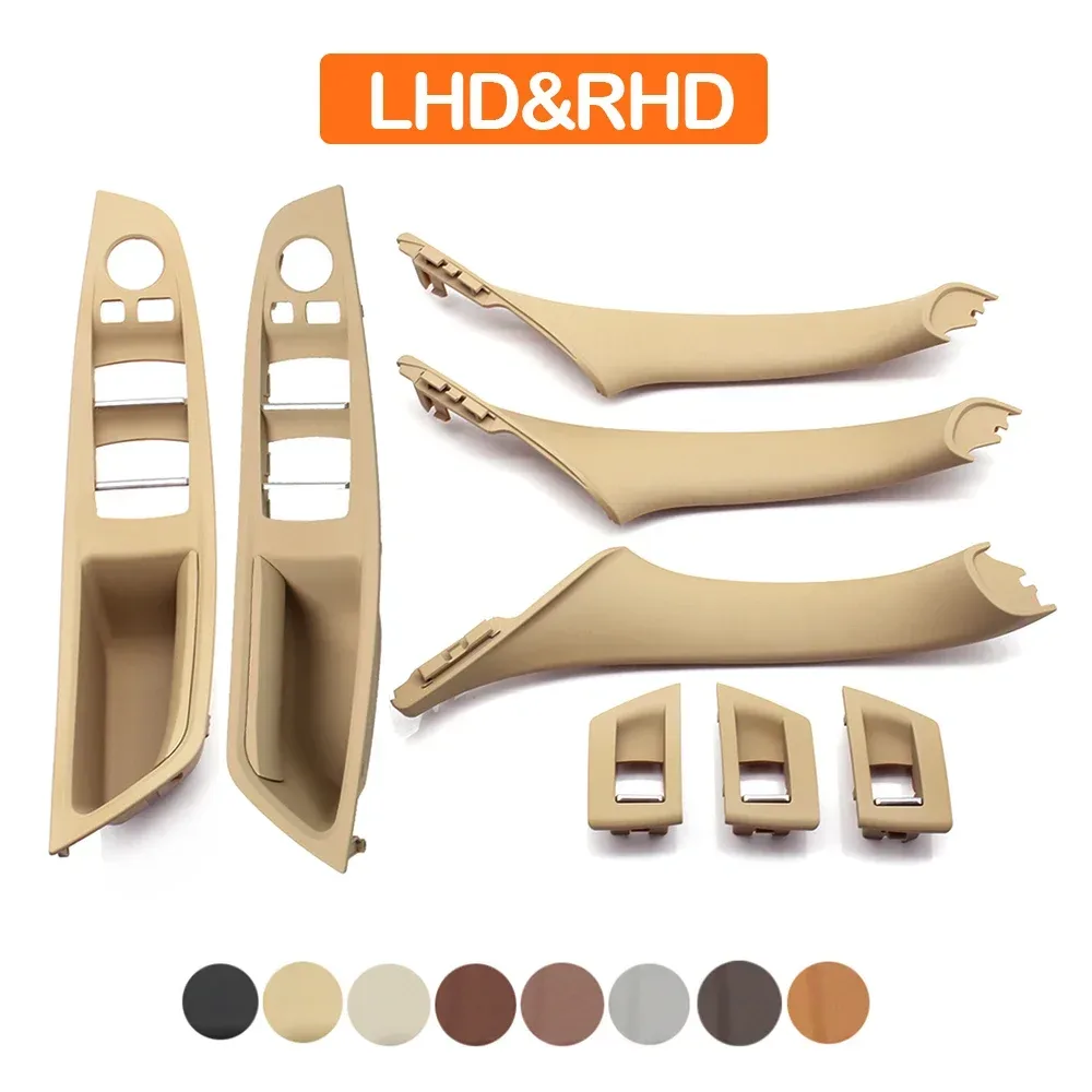 Lhd rhd beige schwarz braun oyster auto innen tür armlehne innen zug griff set für bmw 5er f10 f11 523i 525i 528i 530i