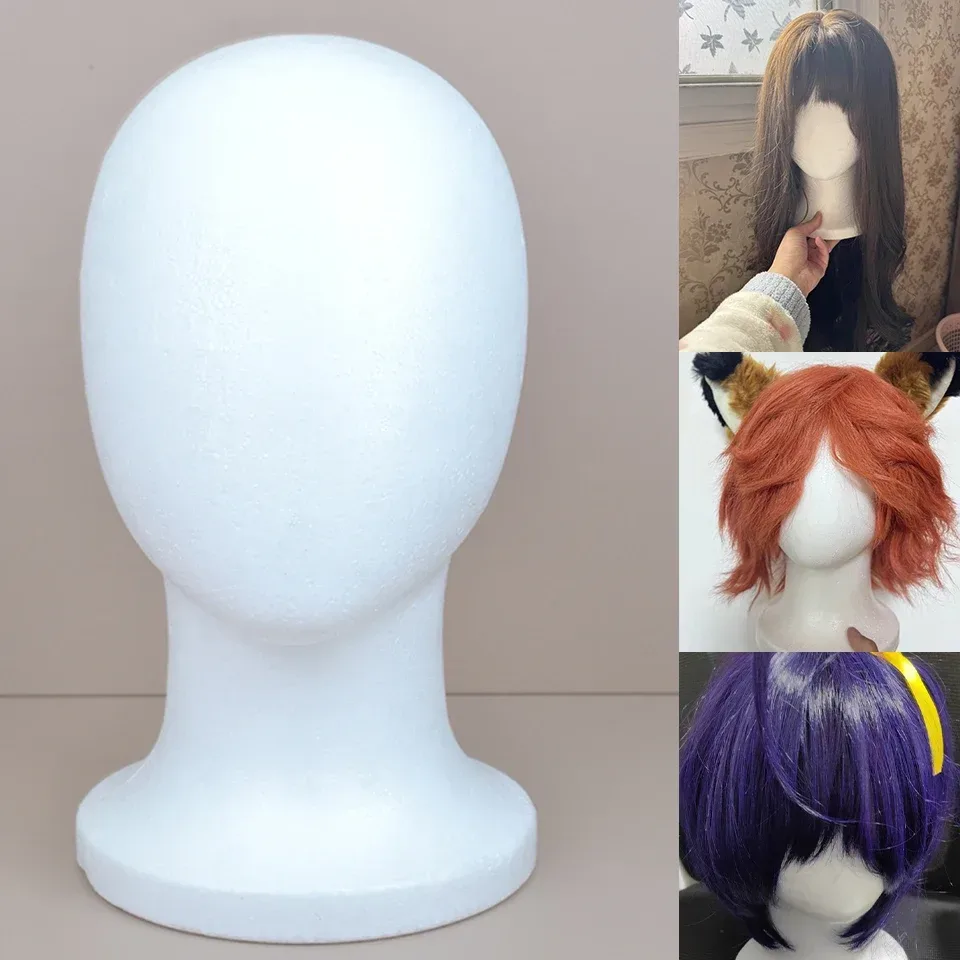 Schaumstoff-Mannequin-Kopf, stabiler, leichter Perücken-Ausstellungsständer für Schmuck, Kopfbedeckung, Hut-Ausstellungsständer, Puppenkopf, Schaumstoff-Kopf-Modell