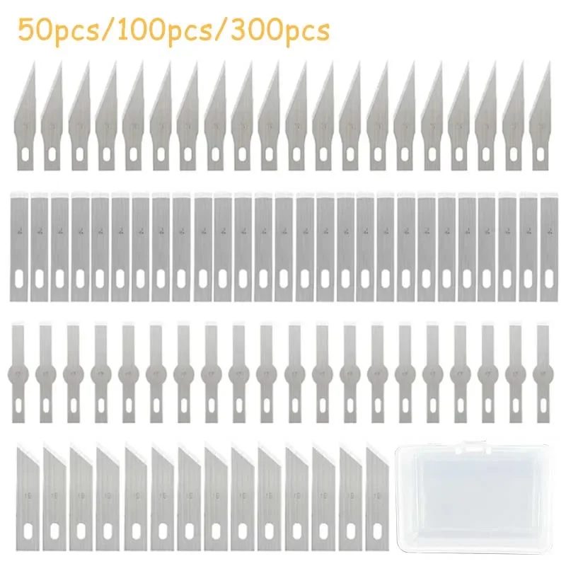 50/100Pcs Klingen Edelstahl Gravur Messer Klingen Metall Klinge Holz Carving Messer Klinge Ersatz Chirurgische Skalpell Handwerk