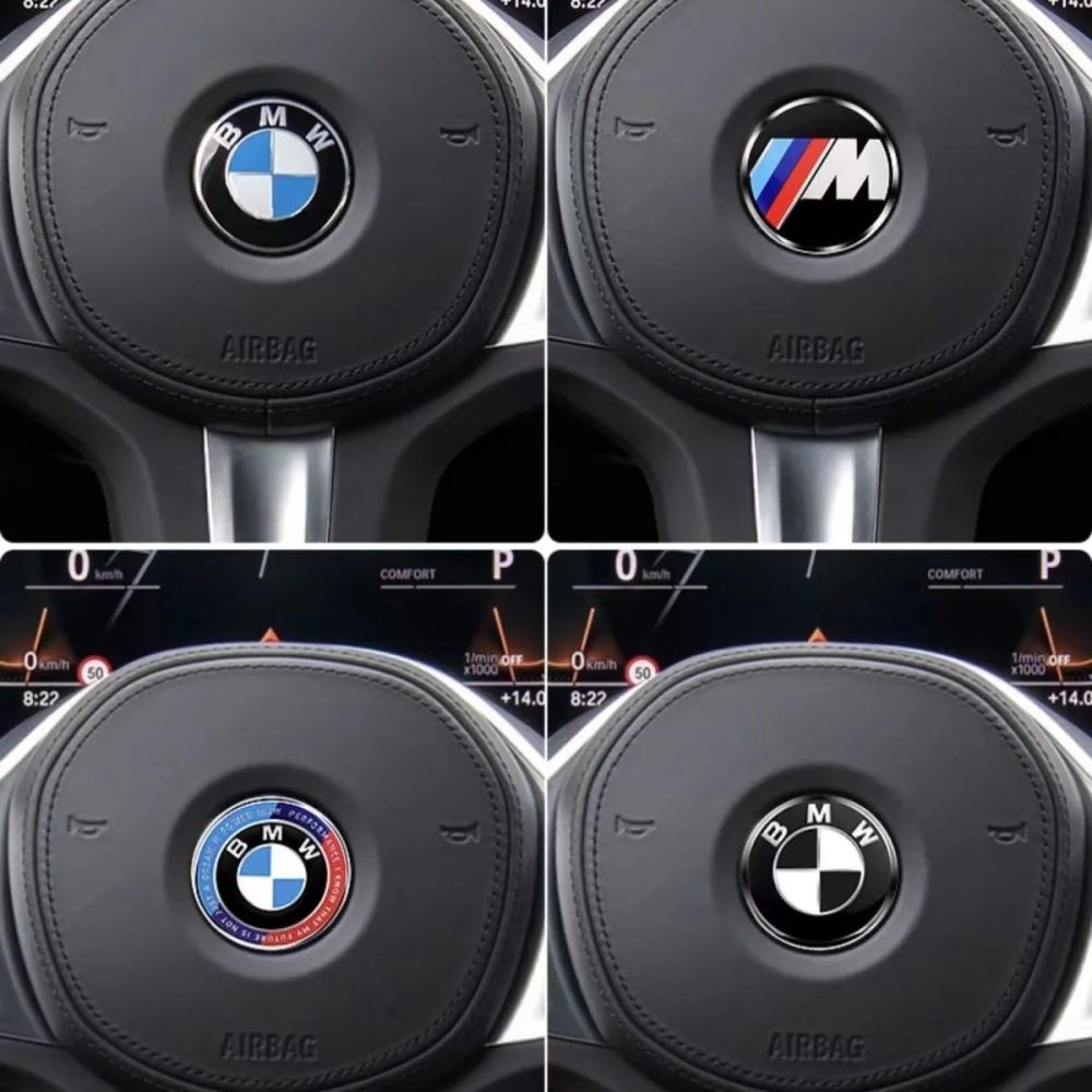 Auto-Lenkrad-Emblem-Aufkleber für BMW E46 E90 E60 F30 F10 E39 E36 E87 F20 E90 E70 M3 M5 M6 G20 G30 E93 Z3