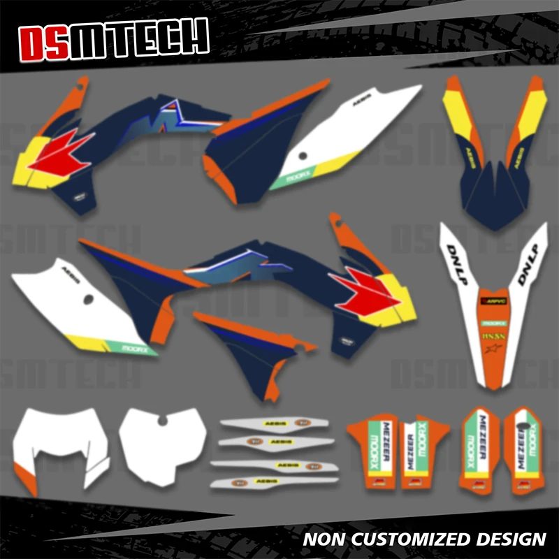 DSMTECH Grafiken-Hintergrund-Aufkleber-Kits für KTM EXC EXCF XCW 2014?16 125?200 250 300 350 450?500 SX SXF 2013 2014 2015