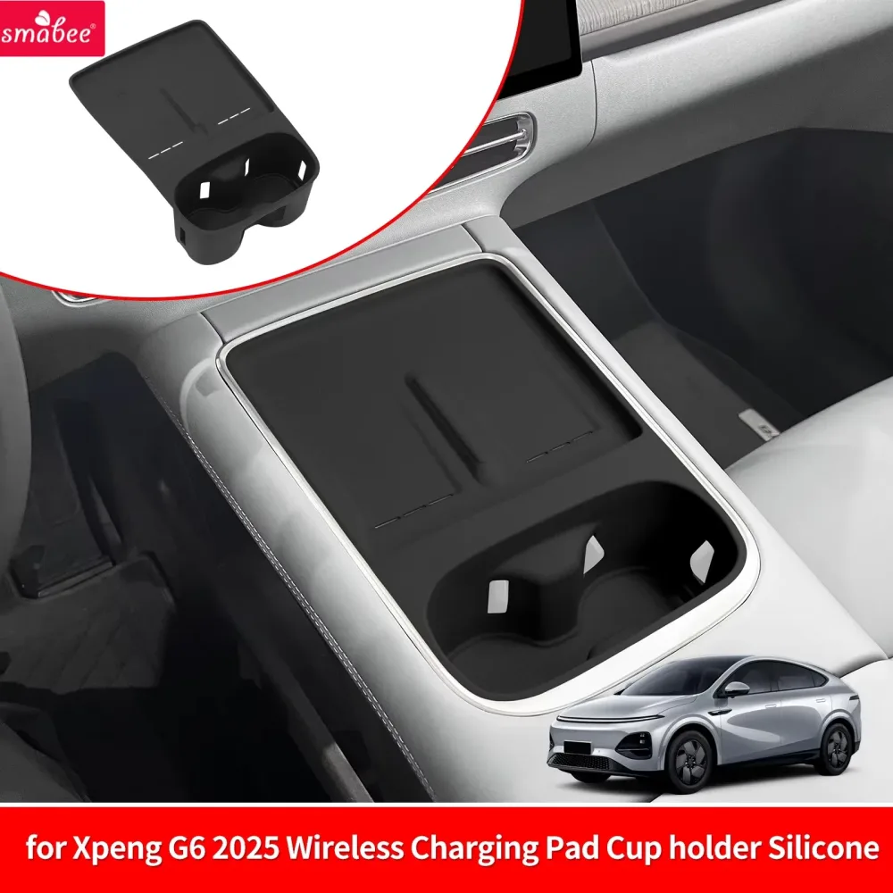 Smabee für Xpeng G6 2026 Handy-Ladehalterung aus Silikon mit Anti-Schmutz-Pad, rutschfester, stoßdämpfende Ablage, Auto-Zubehör