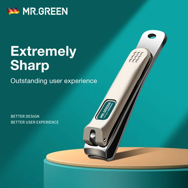 MR.GREEN Nagelknipser aus Edelstahl mit gebogener Klinge, Fingernagelschere, Schneider, Maniküre-Werkzeuge, Trimmer mit Nagelfeilen