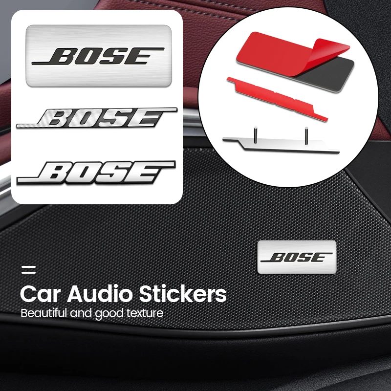 10 Stück / Set Auto Aluminium 3D Metall-Pin BOSE Hi-Fi Lautsprecher Audio Stereo Beschriftung Dekor-Aufkleber Abzeichen Emblem Aufkleber Auto-Styling
