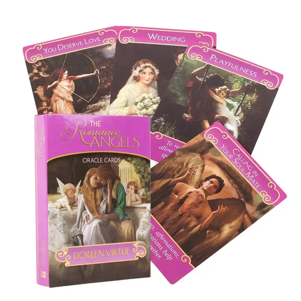 The Romance Angels Oracle Cards A 44-Tarot English Or Spanish Divination Edition Deck Borad Games