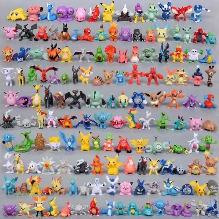 24-144 Stück Pokemon-Figuren-Modelle Pikachu Anime-Puppen 2-3CM Dekorative Ornamente Nicht Wiederholende Mini-Modell-Spielzeuge Weihnachtsgeschenk