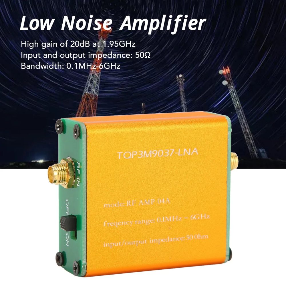 HF-Leistungsverstärker, rauscharmer Verstärker, 0,1 MHz?6 GHz, Vollband, 20 dB, hohe Verstärkung, LNA für Fernbedienungsempfänger für FM-Radio
