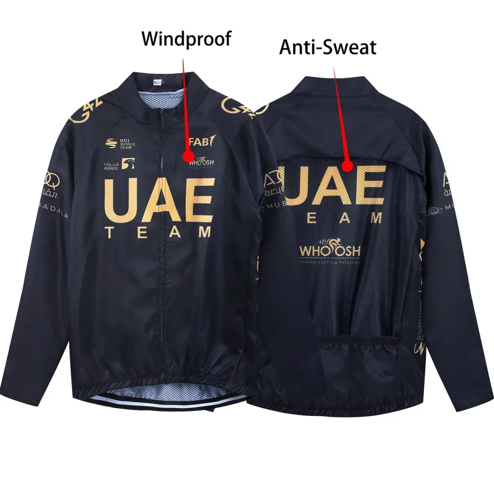 Neue Gold Winddicht Radfahren Kleidung UAE Team Radfahren Jersey Männer Mtb Rennrad Maillot Ropa Ciclismo Atmungsaktive Fahrrad t-shirt