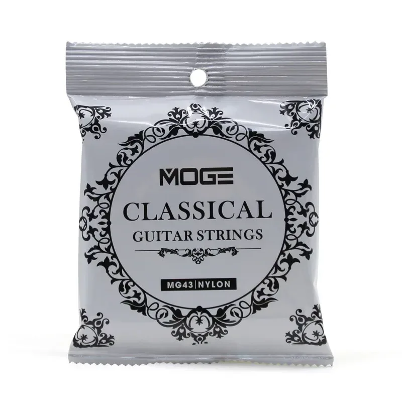 MOGE MG43 028-043 Saiten für klassische Gitarre, Nylon, silberfarben, ummantelte Drahtbeschichtung, Musikinstrumentenzubehör