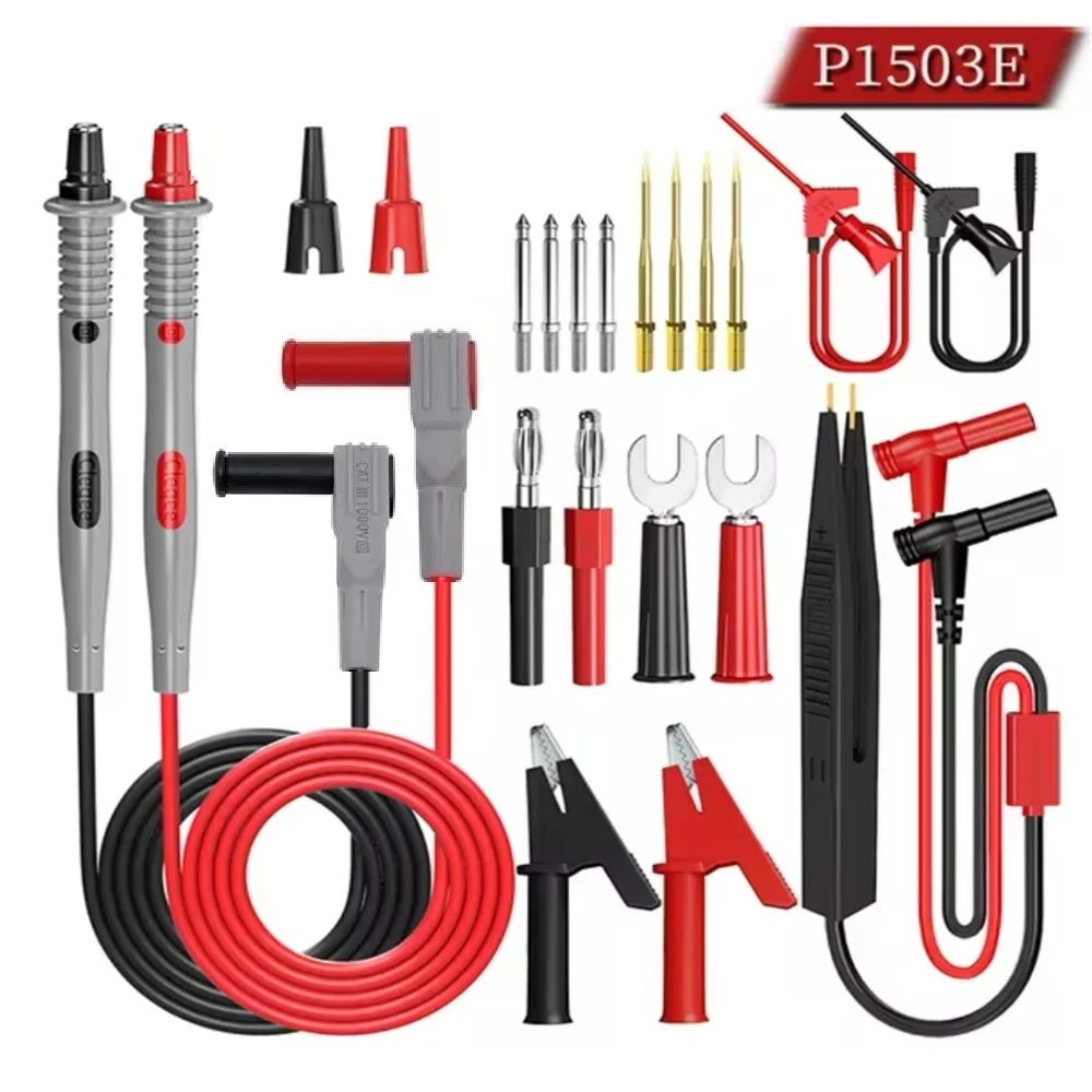 P1503 P1503B P1503D Serie Multimeter-Prüfleitungskit mit austauschbaren Nadelproben, 4mm Bananenstecker, Krokodilklemme, SMD-Testkabel