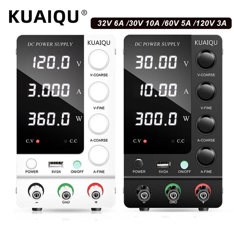 KUAIQU Einstellbares Schaltnetzteil 30V 10A 6A Labor-Tischnetzteil 60V 5A 120V 3A Ausgangsvoreinstellung Strom 20A 30A 60A