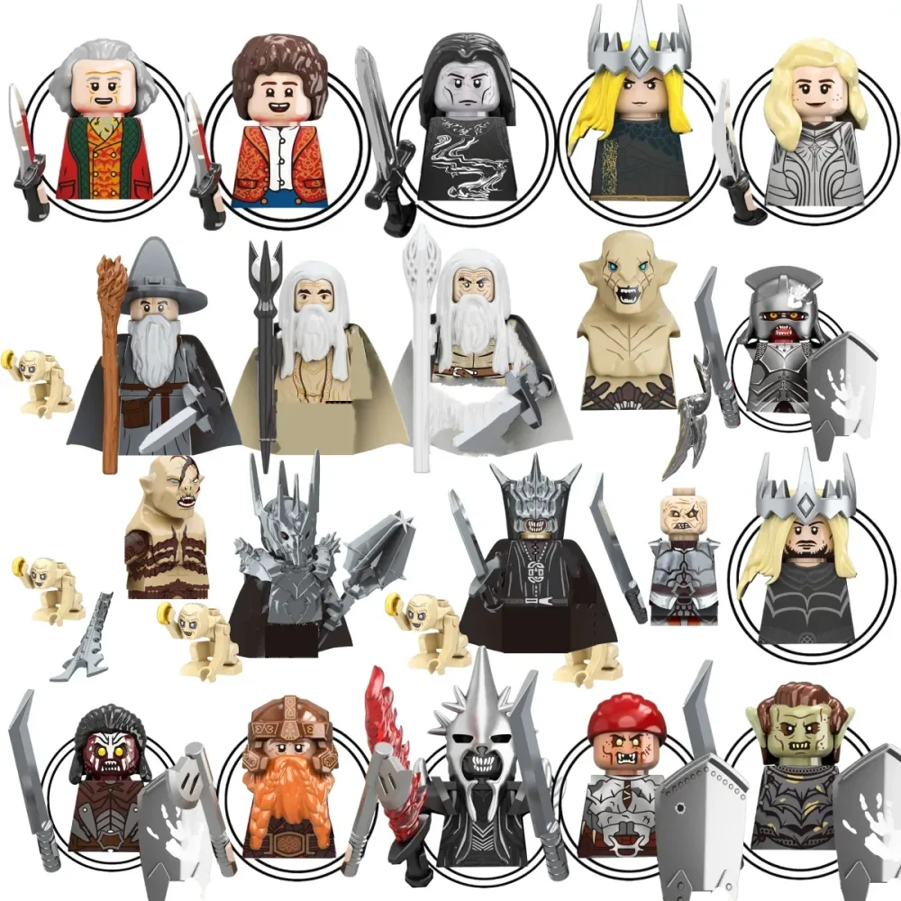 Blind Box TV6409 Mini-Actionfiguren Spielzeug Orks Zwergen Elfen Rohan-Ritter Armee Kriegsbauklötze Zubehör Weihnachtsgeschenke