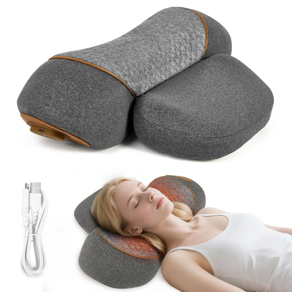3-in-1 Nackenmassagekissen für schultergewebe, mit Heiz- und Traktionsfunktion, Buckelkorrektor für Frauen