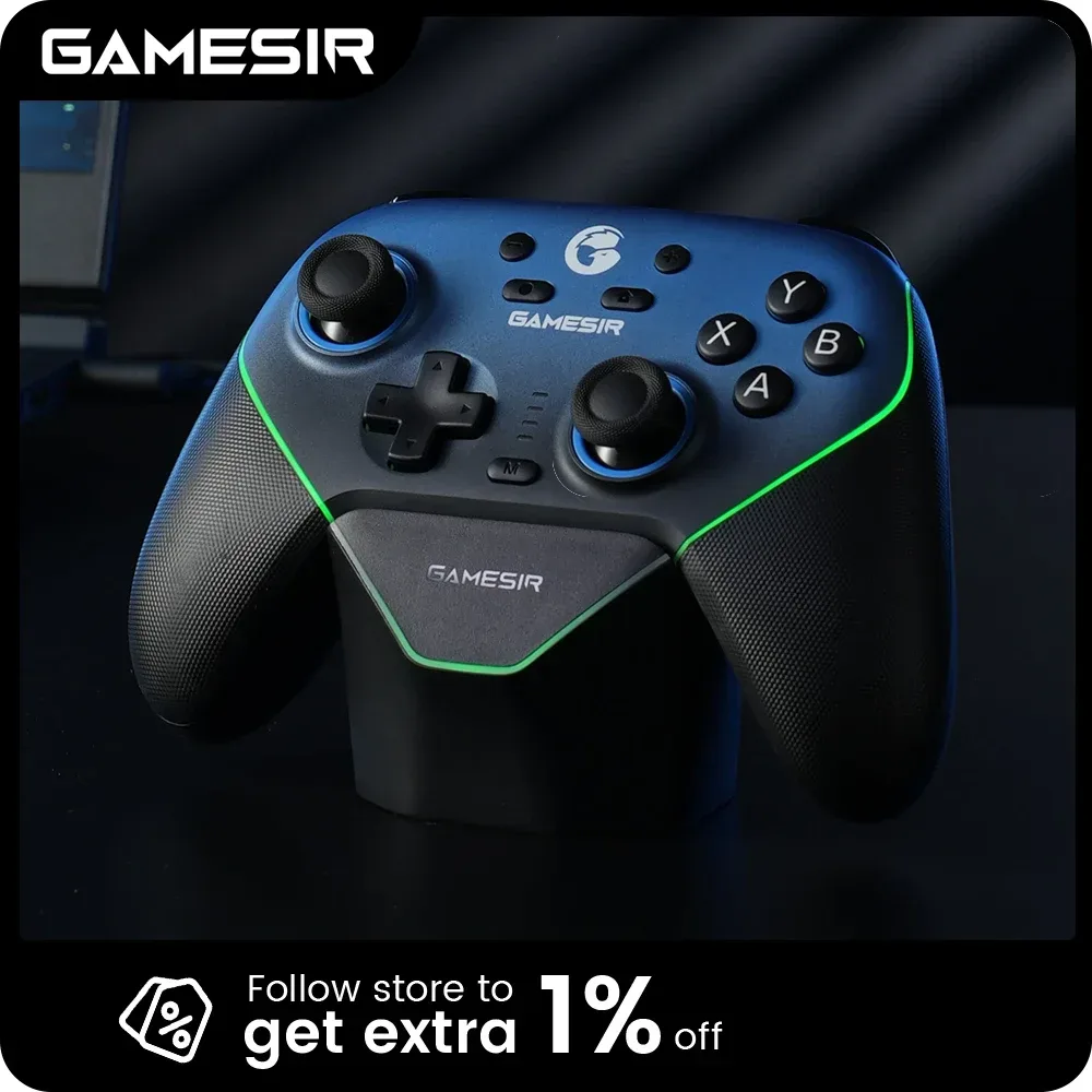 GameSir Super Nova Kabelloser Controller - Anti-Drift Hall-Effekt-Joysticks, 6-Achsen-Gyroskop, 1000Hz Niedrige Latenz für PC/Switch/Mobilgeräte