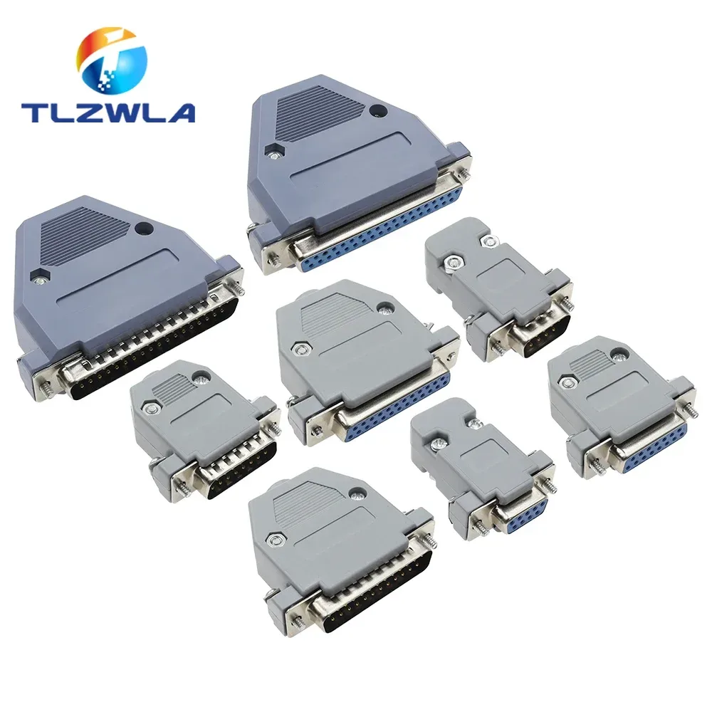 5PCS DB9 Adapter Stecker Core DB15 DB25 DB37 RS232 Serielle COM Stecker Anschlüsse Loch/Pin Weiblich Männlich port Buchse D Sub DP9 Fall