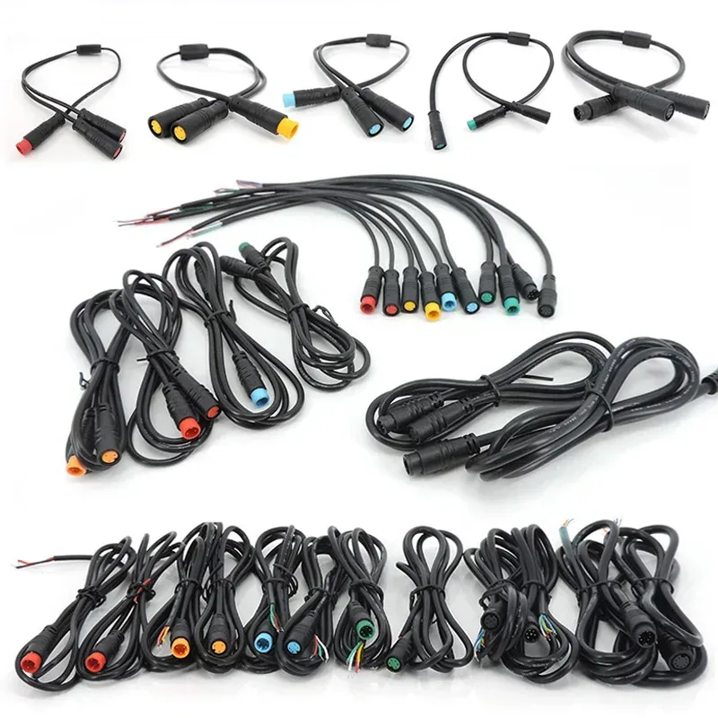 M8 E-Bike Steckverbinder 2 3 4 5 6 8 Pin Wasserdichter Elektrofahrrad-Stecker Männlich Weiblich Signal-Geschwindigkeitssensor Verlängerungskabel