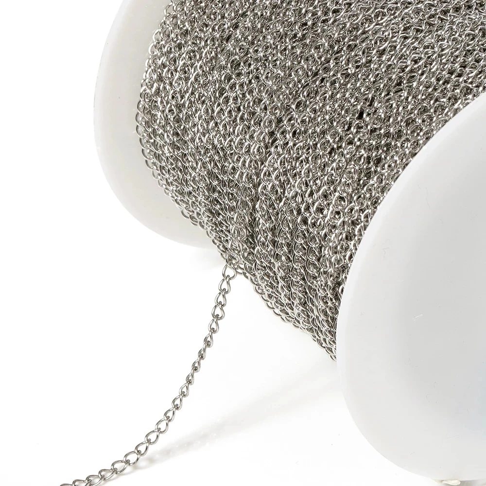 10 Meter/Rolle Edelstahlkette Basic Bluk-Ketten für die Herstellung von DIY-Schmuck