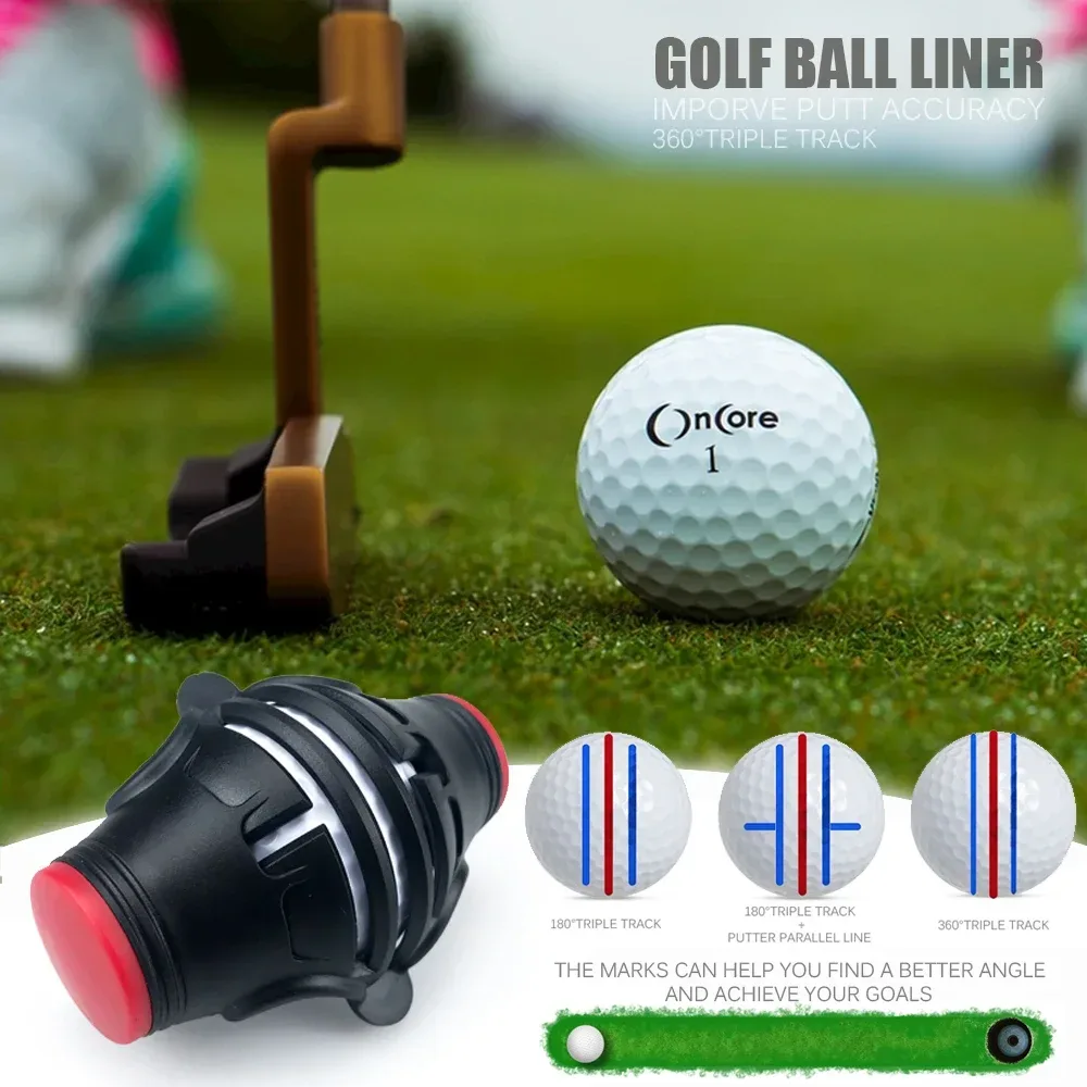 360 grad Rotierenden Golf Ball Liner Marker Vorlage Marker Stift Golf Putting Positionierung Verbessern Putt Genauigkeit Aids Golf Werkzeuge