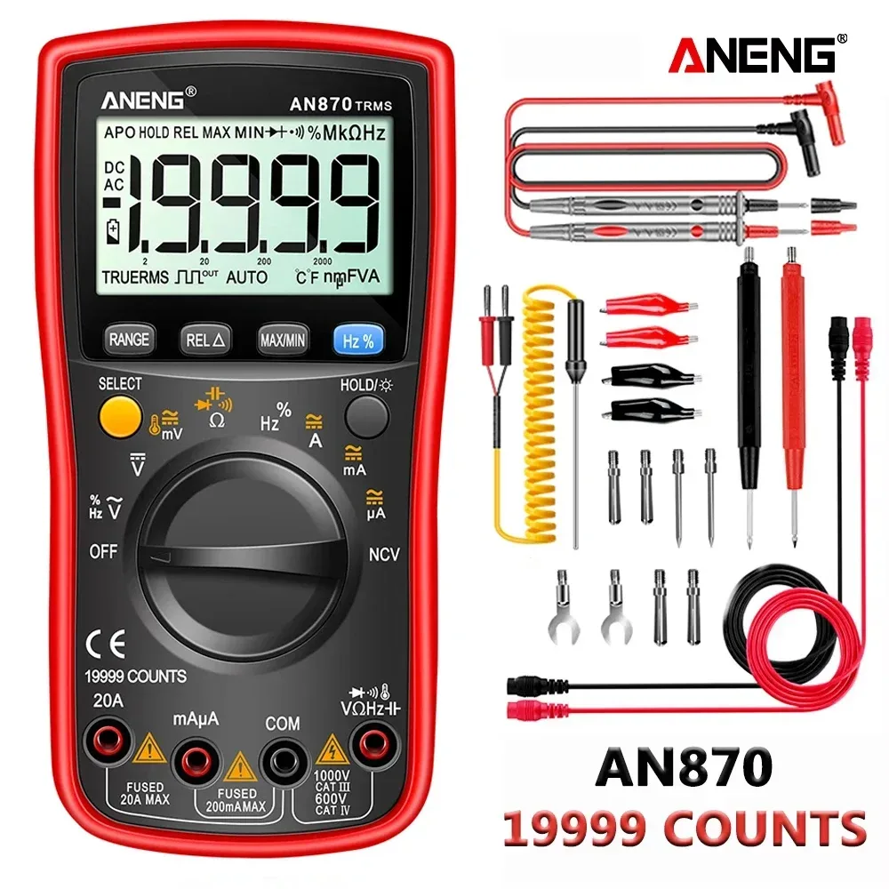 19999 Counts Digitalmultimeter True Rms Multimeter AC/DC Strommesser Voltimetro Professioneller Spannungsprüfer ANENG AN870