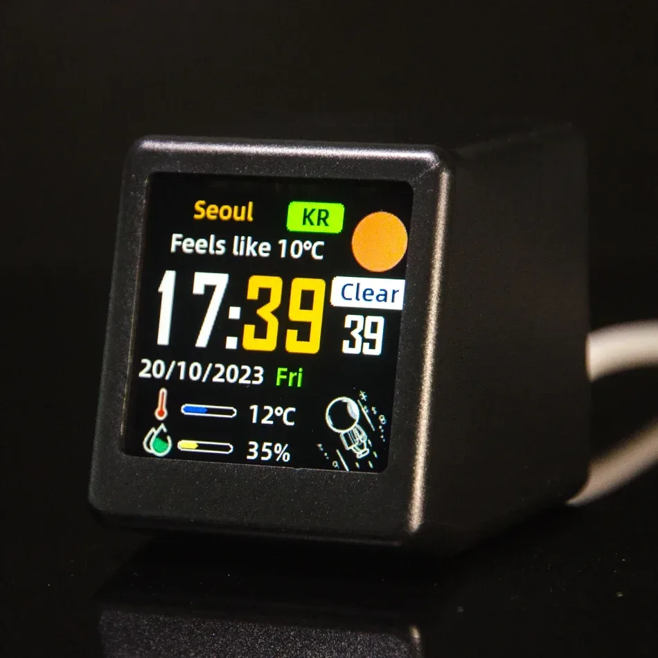 GeekMagic Ultra Tragbare Smart Wifi Wetterstation Display Wetter Temperatur Luftfeuchtigkeit Zeit Wecker Desktop Dekoration