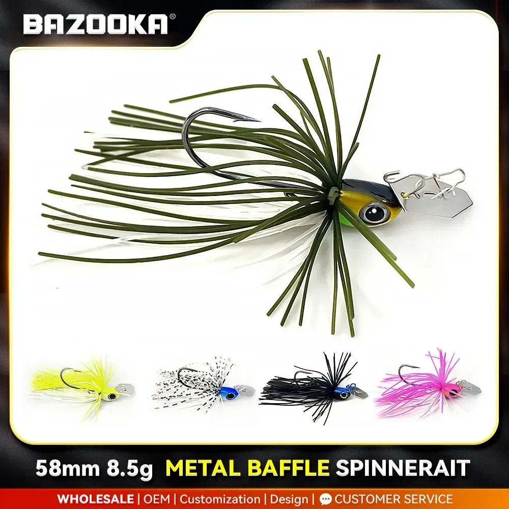 Bazooka Spinnerbait Draht Köder Angeln Köder Set Metall Spinner Haken Löffel Wobbler Künstliche Pailletten Bass Hecht Karpfen Eis Winter