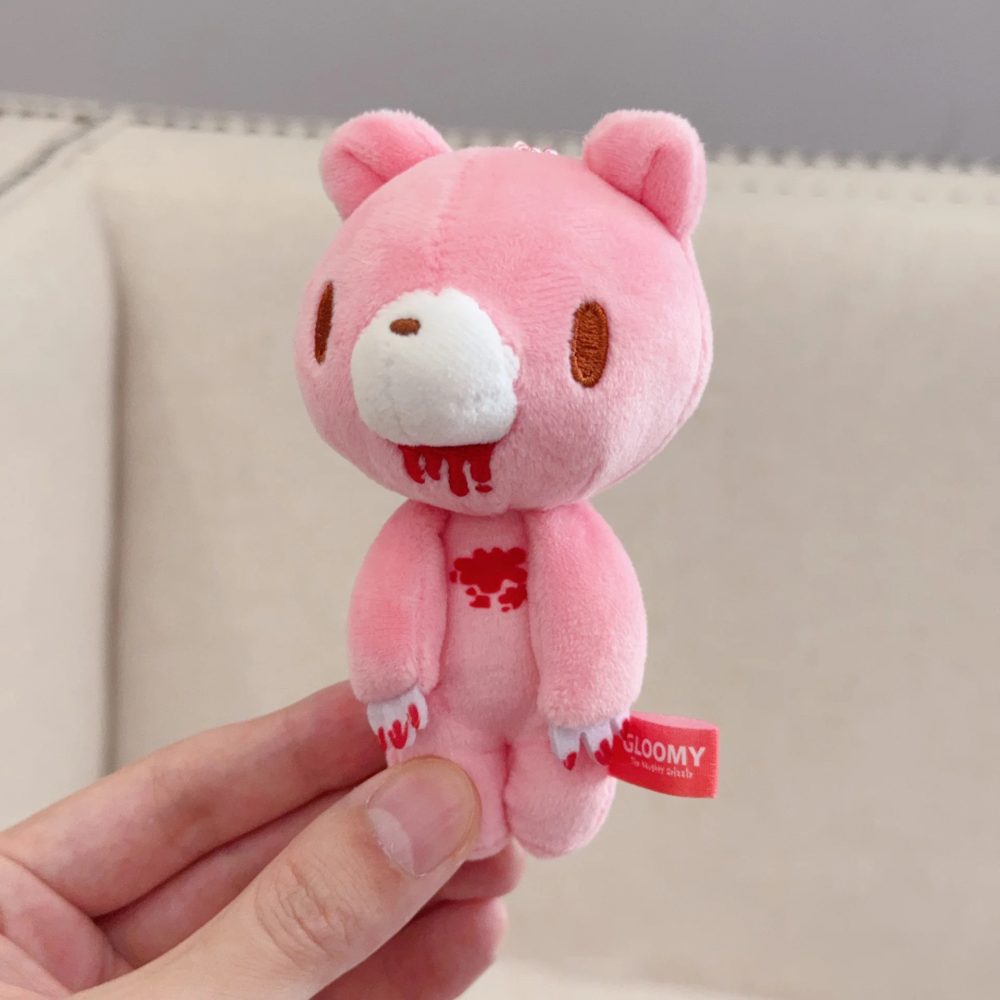 Kawaii Blutgieriger Bär Schlüsselanhänger Anime-Figur Rosa Bär Plüschpuppe Mädchen Y2k Taschenaccessoires Puppe Kindergeburtstag Geschenk