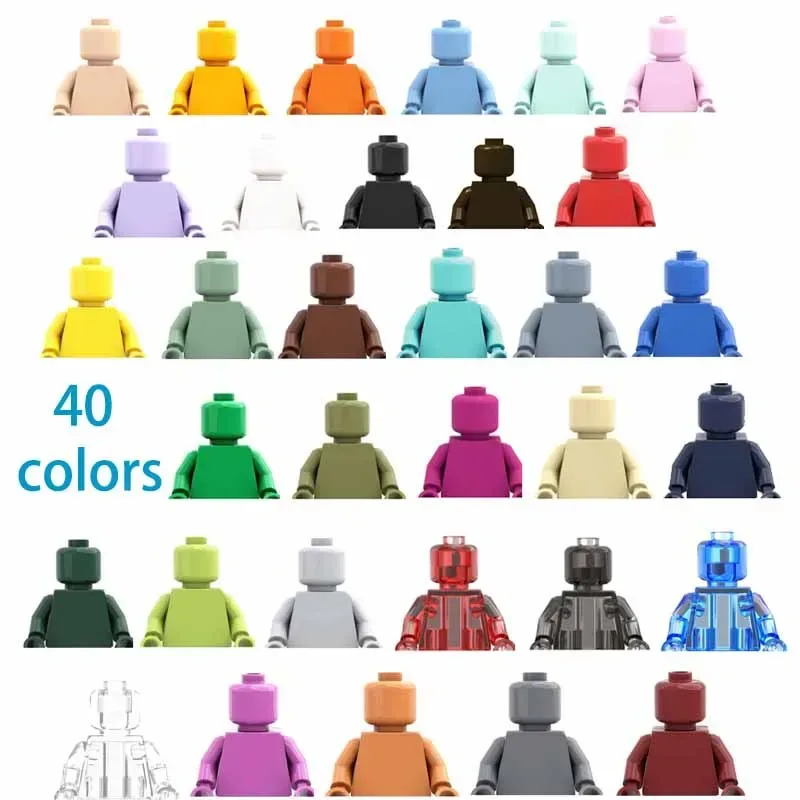 12 stücke MOC Einfarbig Mini Puppe Ziegel 40 Farbe Charakter Ziegel DIY Zubehör Display Spielzeug kinder Geschenke