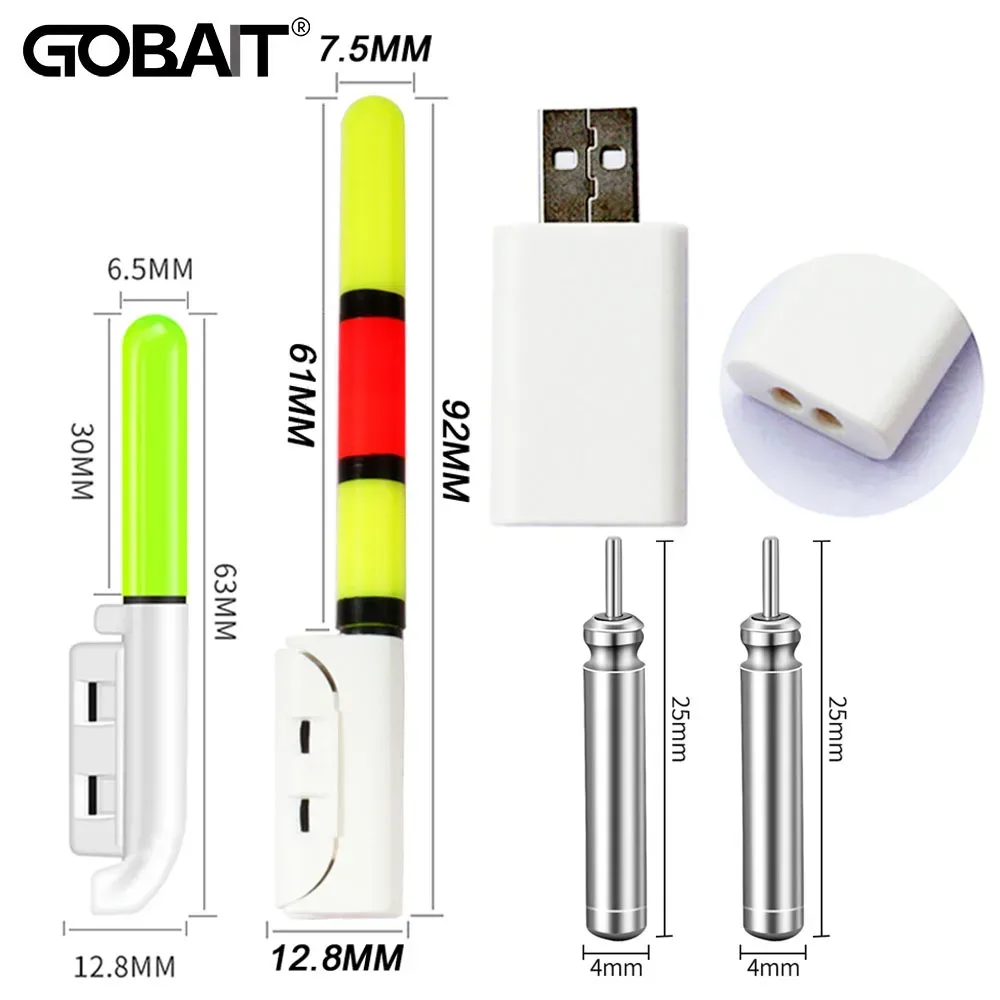 Verbesserte Nacht Angeln Schwimmt Licht Leucht CR425 3,6 V Lithium-Batterie Ladegerät Set Boje Werkzeuge Süßwasser Bobber Pesca Tackle