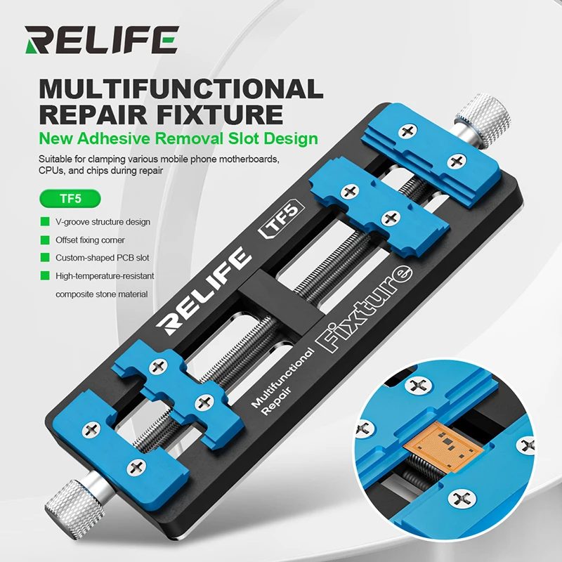 RELIFE TF5 Multifunktionale Reparaturvorrichtung zum Klemmen und Reparieren verschiedener Mobiltelefon-Motherboards, CPU-Chips und Komponenten