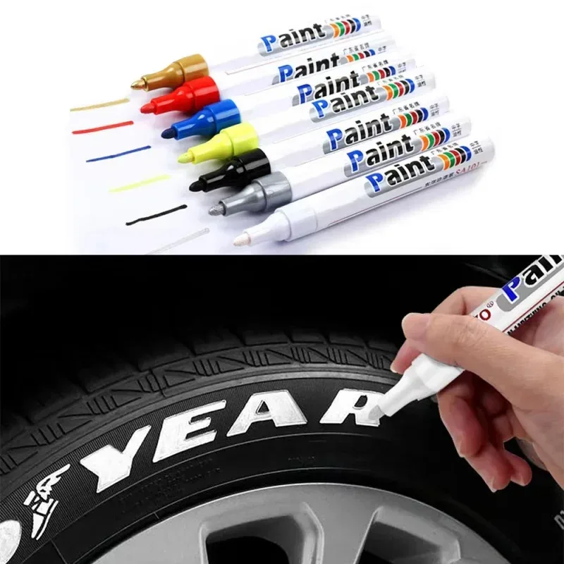 1/12 Stück Farbstift-Farbmarker, wasserfester, ölbasiertes Farbstift-Set für Autoreifen, schnell trocknend und dauerhaft