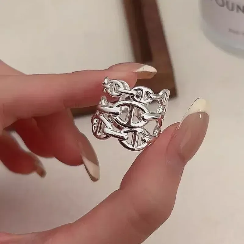 Damen-Ring mit Schweinsnase, Ins Cold Style, Coole, Übertriebene Hip-Hop Personalisierte Mode-Schmuckstücke